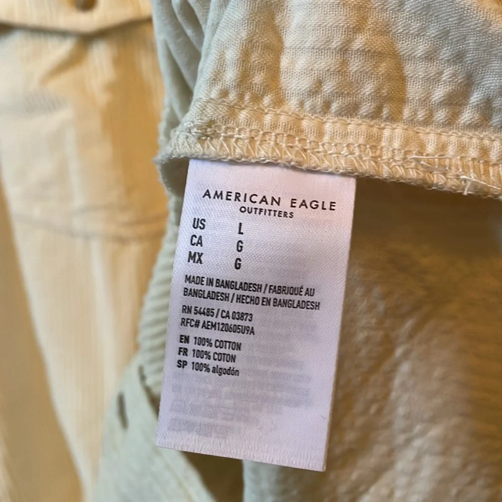 American Eagle Outfitters Oversized Cream Corduroy Shacket in Large NWT - Picture 9 of 15